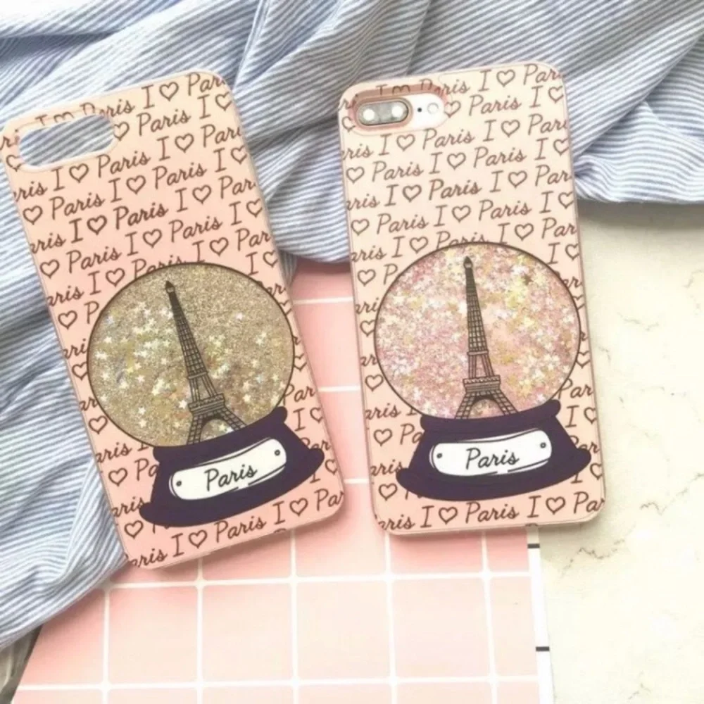 IPhone 7/8 Cases with Paris Pink Sparkle